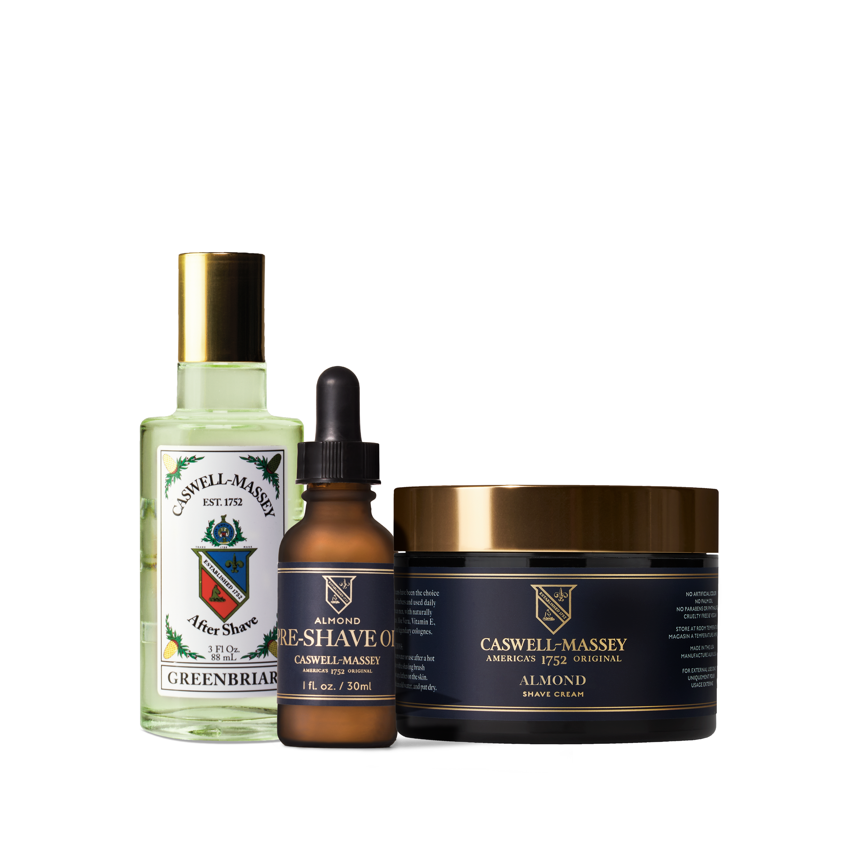 Shave Bundle: Moisturizing Oil + Shave Cream + Aftershave Bundle Caswell-Massey®