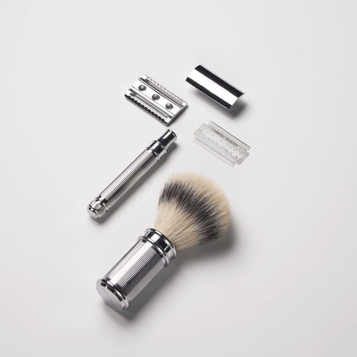 Three-Piece Chrome Shaving Set Mens Hard Goods Caswell-Massey®   